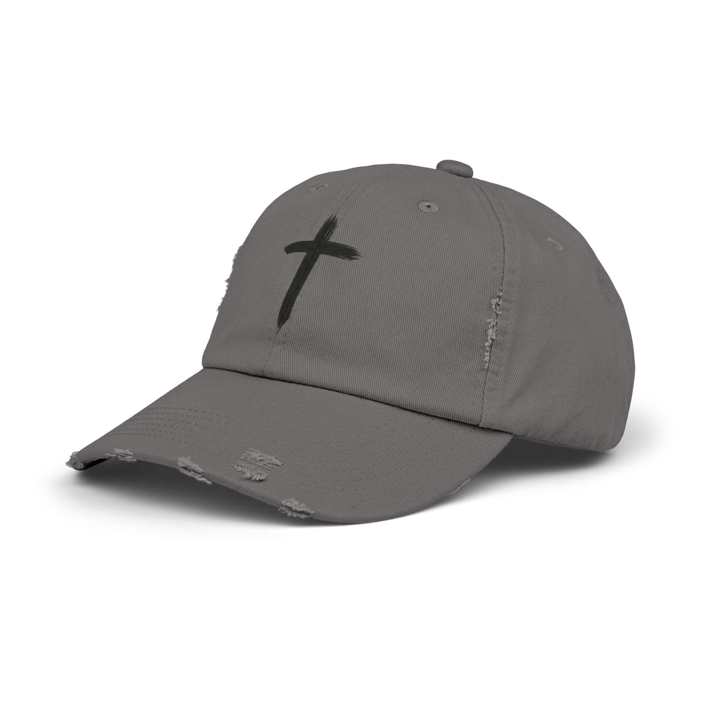 Distressed Cap with Cross