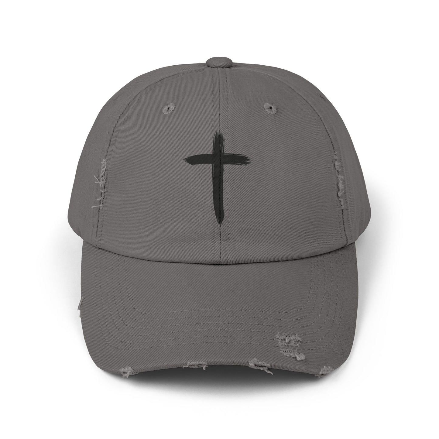 Distressed Cap with Cross