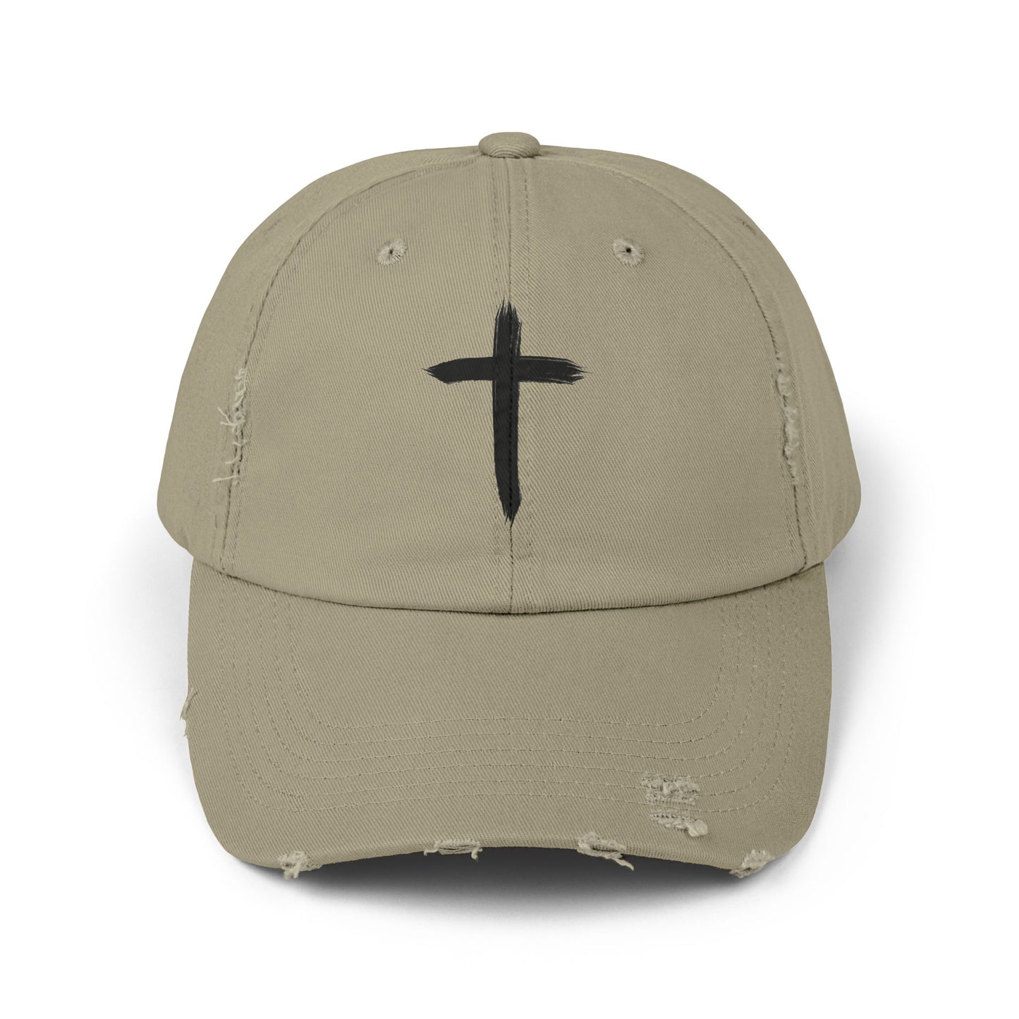 Distressed Cap with Cross