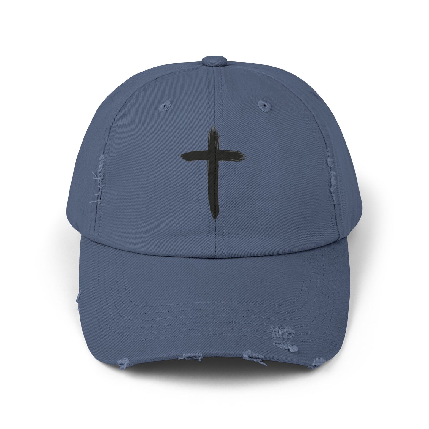Distressed Cap with Cross