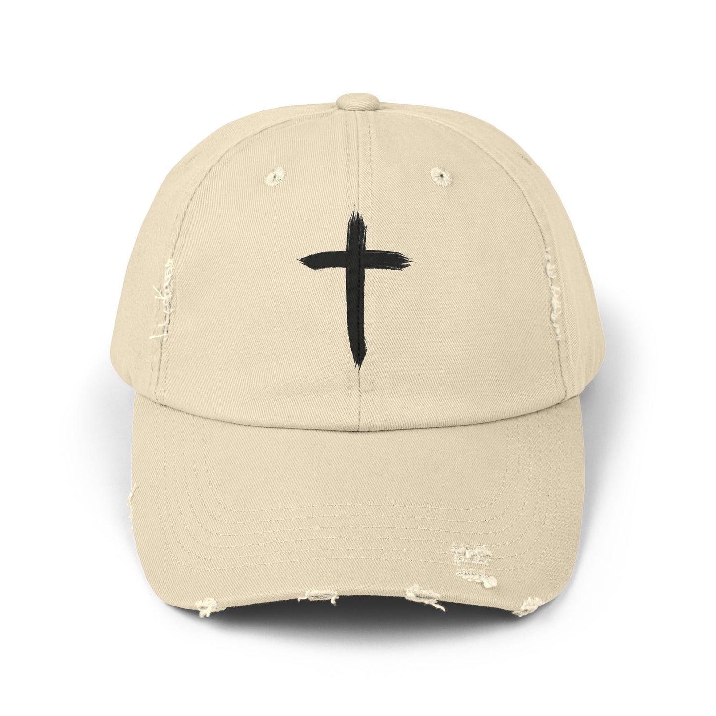 Distressed Cap with Cross