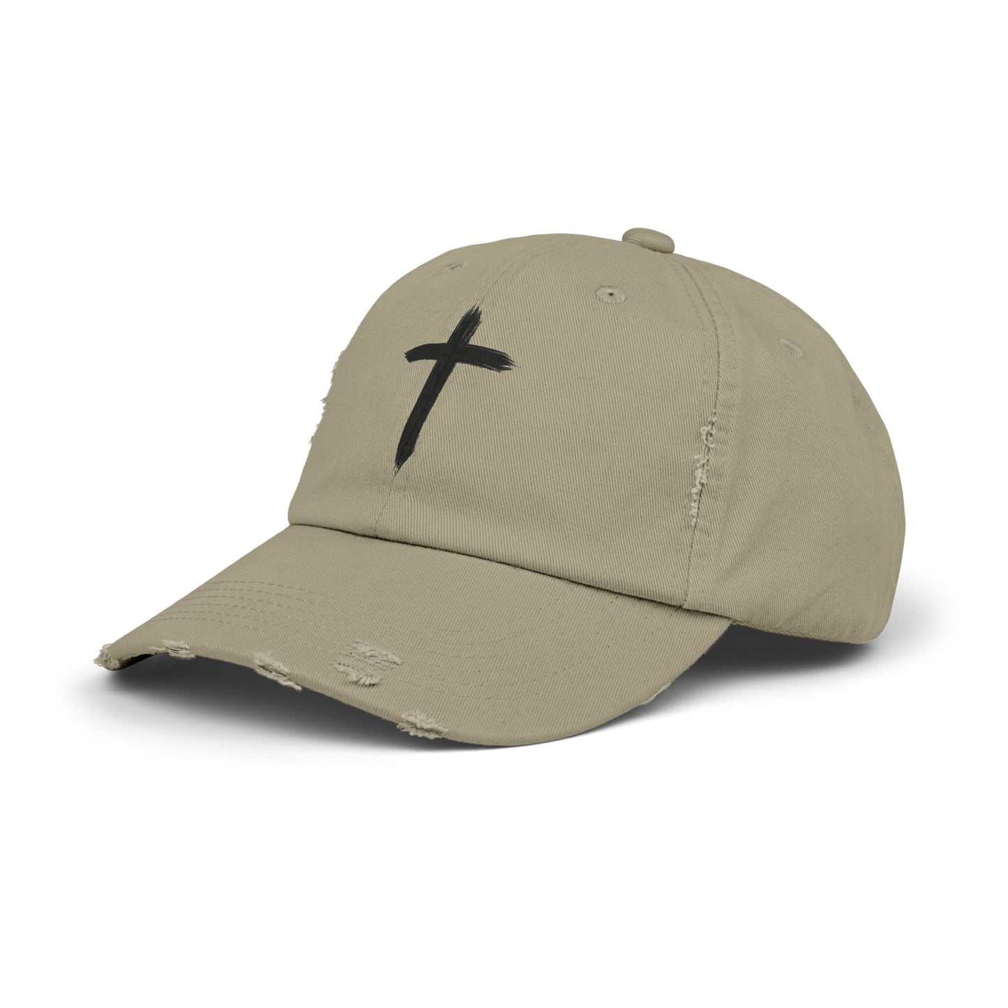 Distressed Cap with Cross