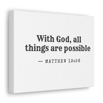 Canvas Wall Art with God All Things Are Possible