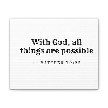 Canvas Wall Art with God All Things Are Possible